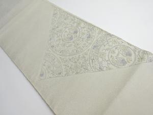 リサイクル　綴れ相良刺繍　切り嵌め風に鏡裏模様袋帯